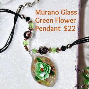 Murano Glass Flower Pendant